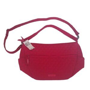 Vera Bradley Go Ahead Microfiber Convertible Crossbody Bag, Tango Red